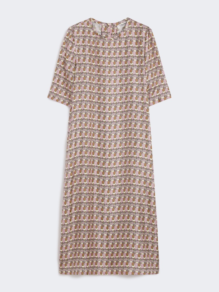 Abito in twill di seta stampata, rosa | 