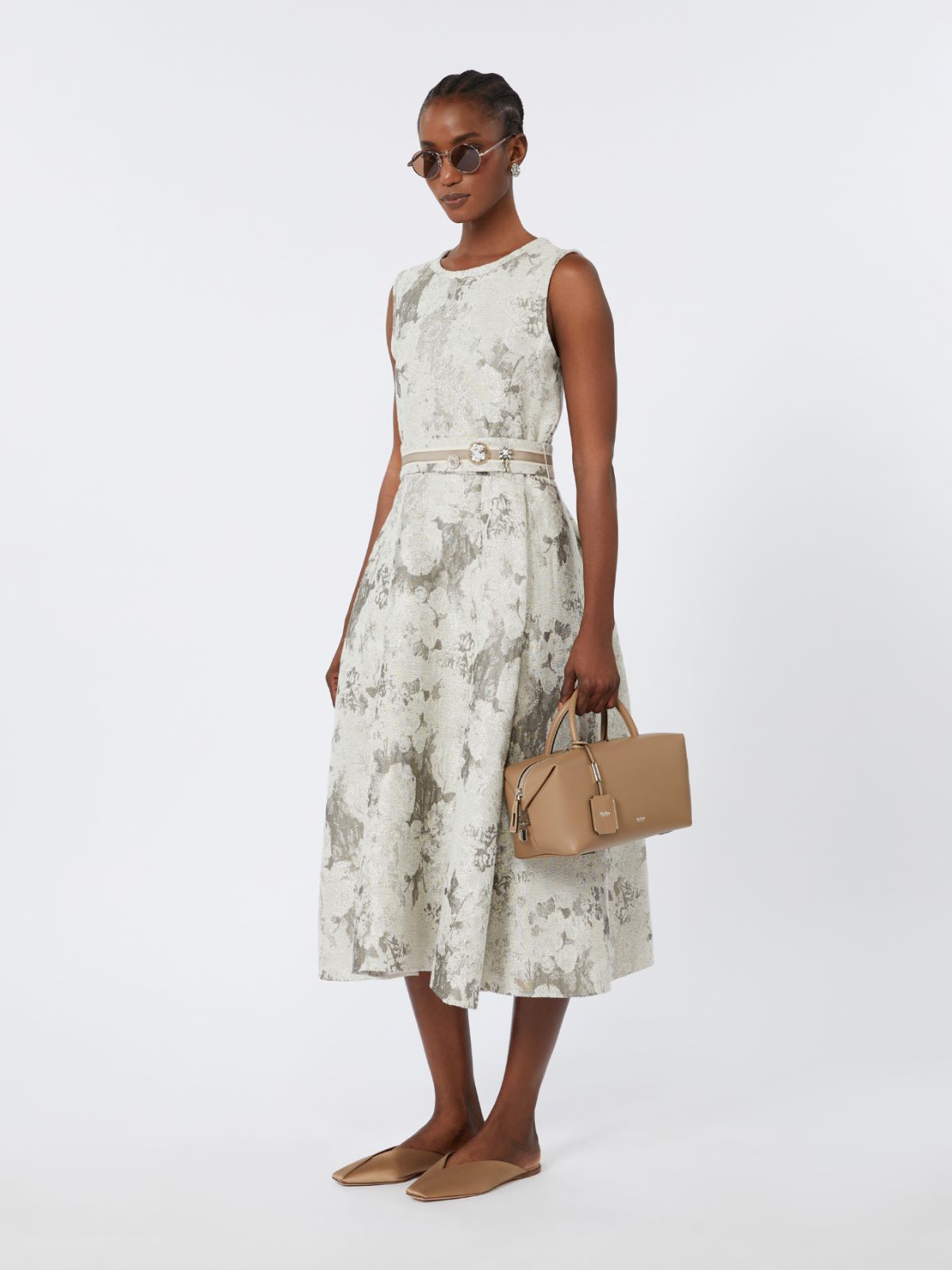 Sleeveless jacquard dress - ECRU - Max Mara - 9
