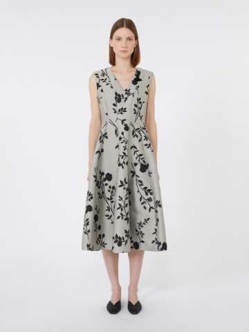☆’S Max Mara☆直営店買付☆エレガントJacquard Dress/CLEA Cotton-blend jacquard dress, medium grey | 
