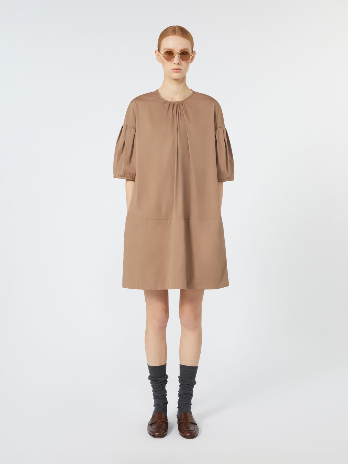 【関税＆送料込み】Max Mara Citrus Poplin Long Dress Clothi Max Mara Citrus Poplin Long Dress in Brown | Lyst Canada