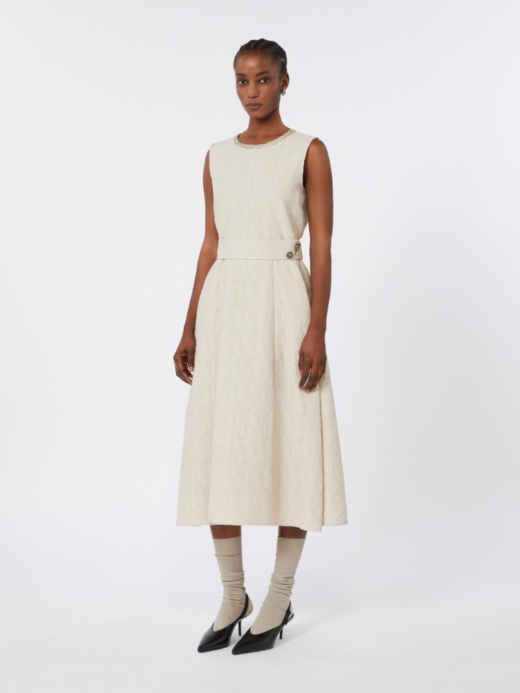 Flared jacquard dress - ECRU - Max Mara