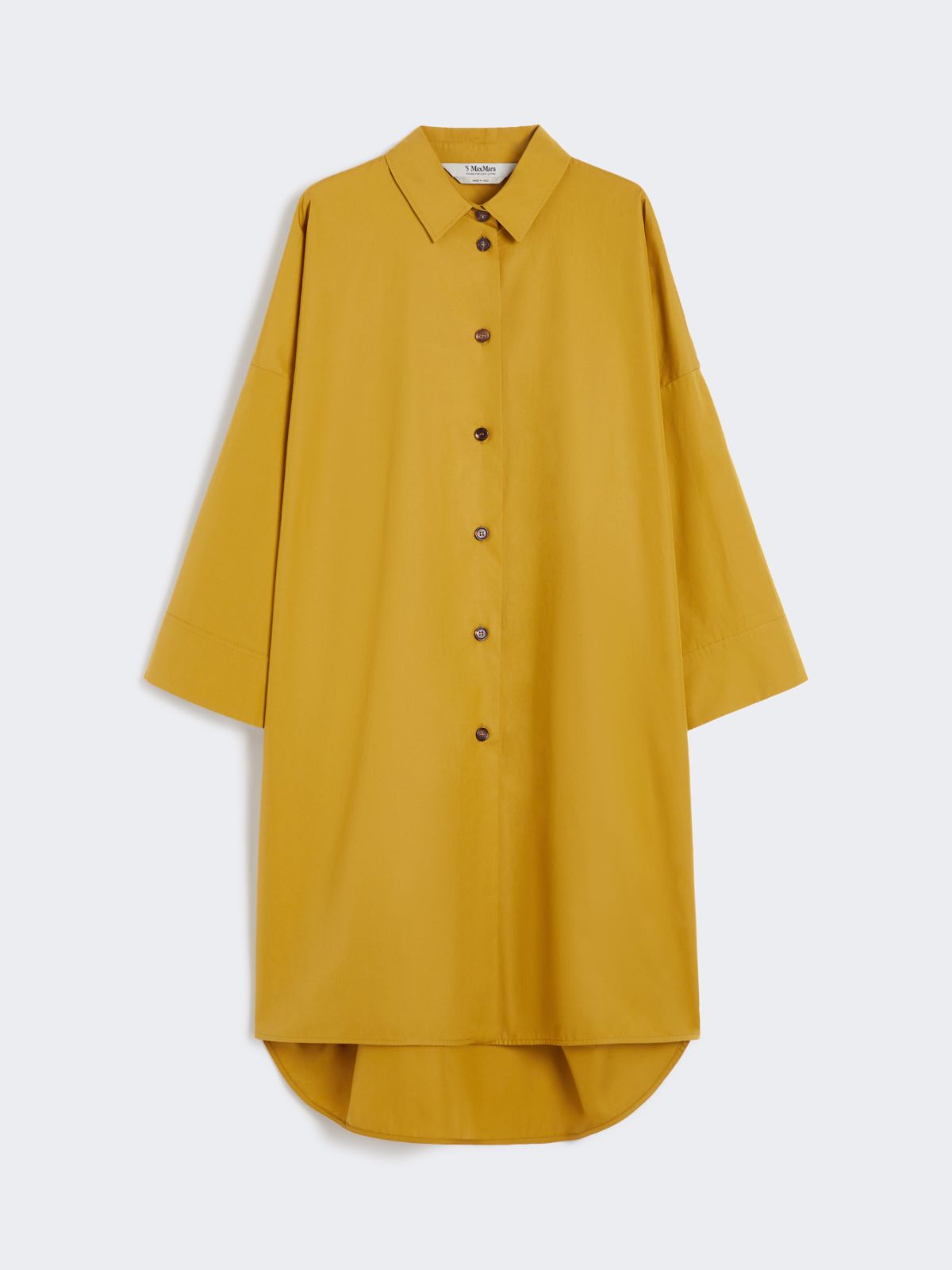 Cotton poplin shirt dress - BRIGHT YELLOW - Max Mara - 8