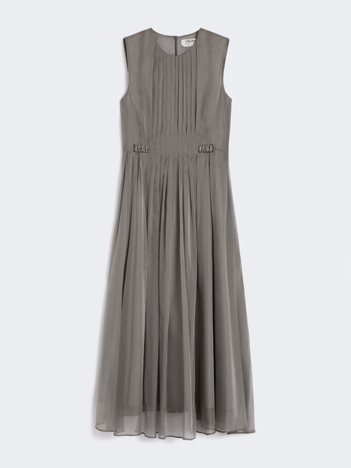 Silk-blend organza dress - DARK GREY - Max Mara - 8