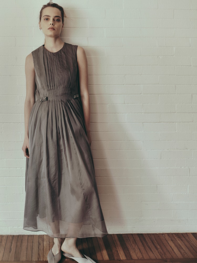 Silk-blend organza dress + DARK GREY - Max Mara