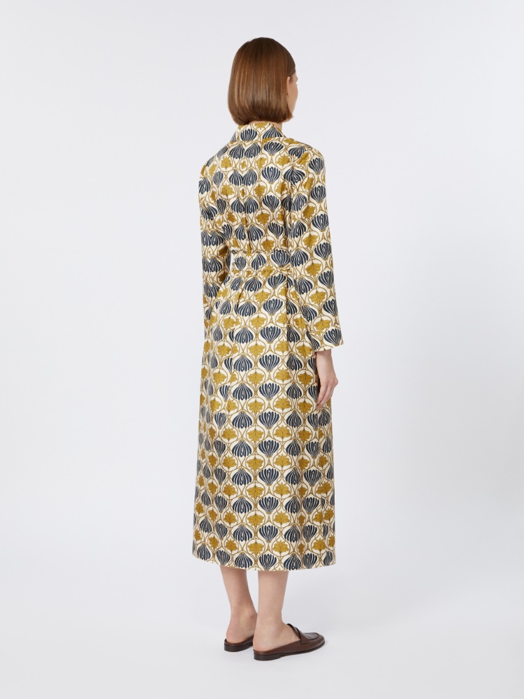 【関税&送料込】Max Mara Albert Multicolor Silk Dress Printed silk kaftan dress, mustard | 