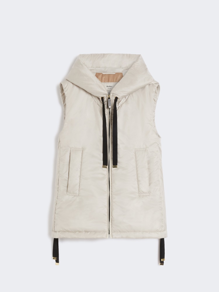 Wattierte Weste aus wasserabweisendem Canvas mit Kapuze - BEIGE - Max Mara