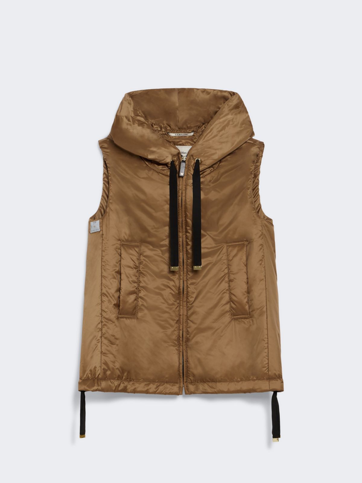 Padded water-repellent hooded gilet - CARAMEL - Max Mara - 9