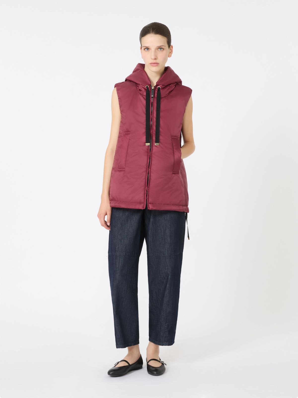 Padded water-repellent hooded gilet - RED - Max Mara