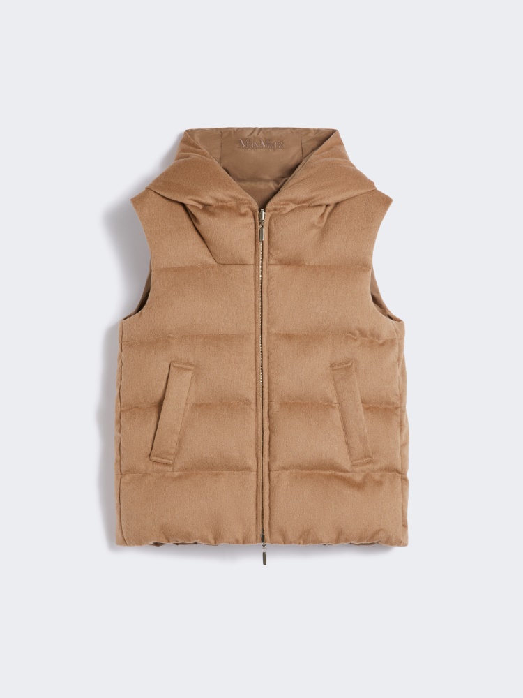 Reversible padded gilet in camel and water-repellent taffeta - CAMEL - Max Mara