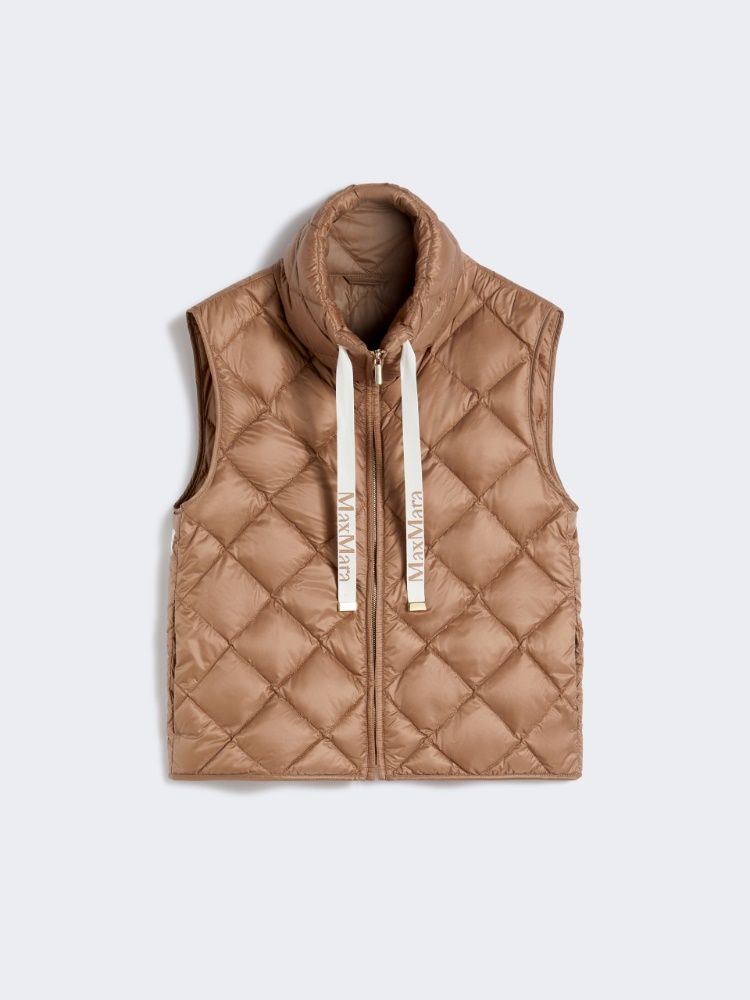 Water-repellent nylon canvas gilet - BROWN - Max Mara