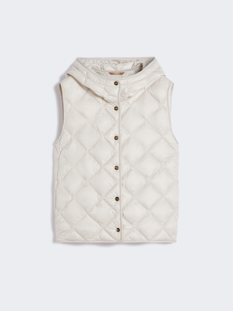 Padded gilet in water-repellent diamond pattern fabric - MILK - Max Mara