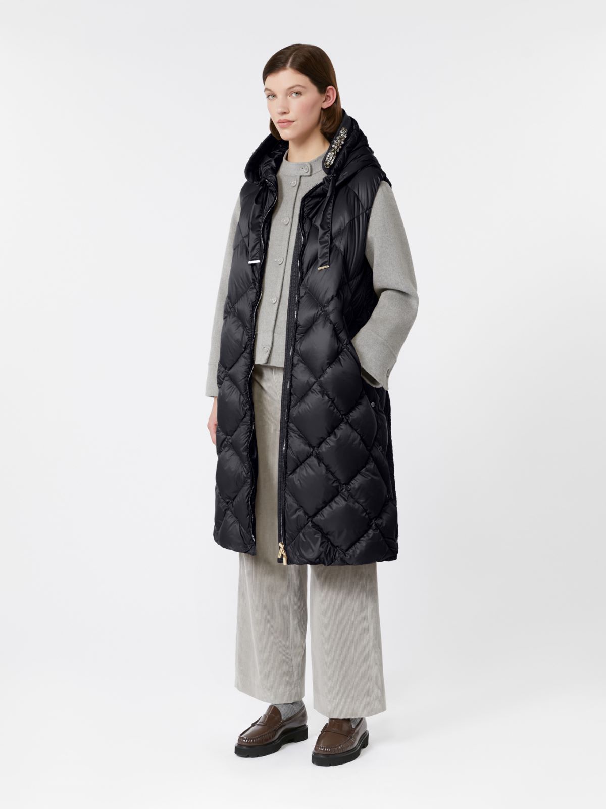 [トレジル] テクニカル キャンバス ミディレングス ダウン ジレ - BLACK - Max Mara