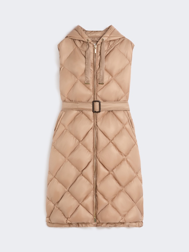 Padded midi gilet in water-repellent fabric - CAMEL - Max Mara