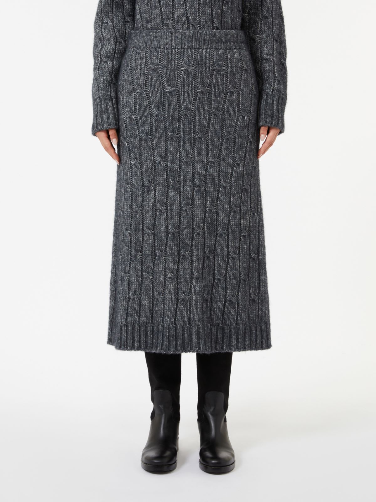 Flared alpaca-blend skirt - DARK GREY - Max Mara - 2