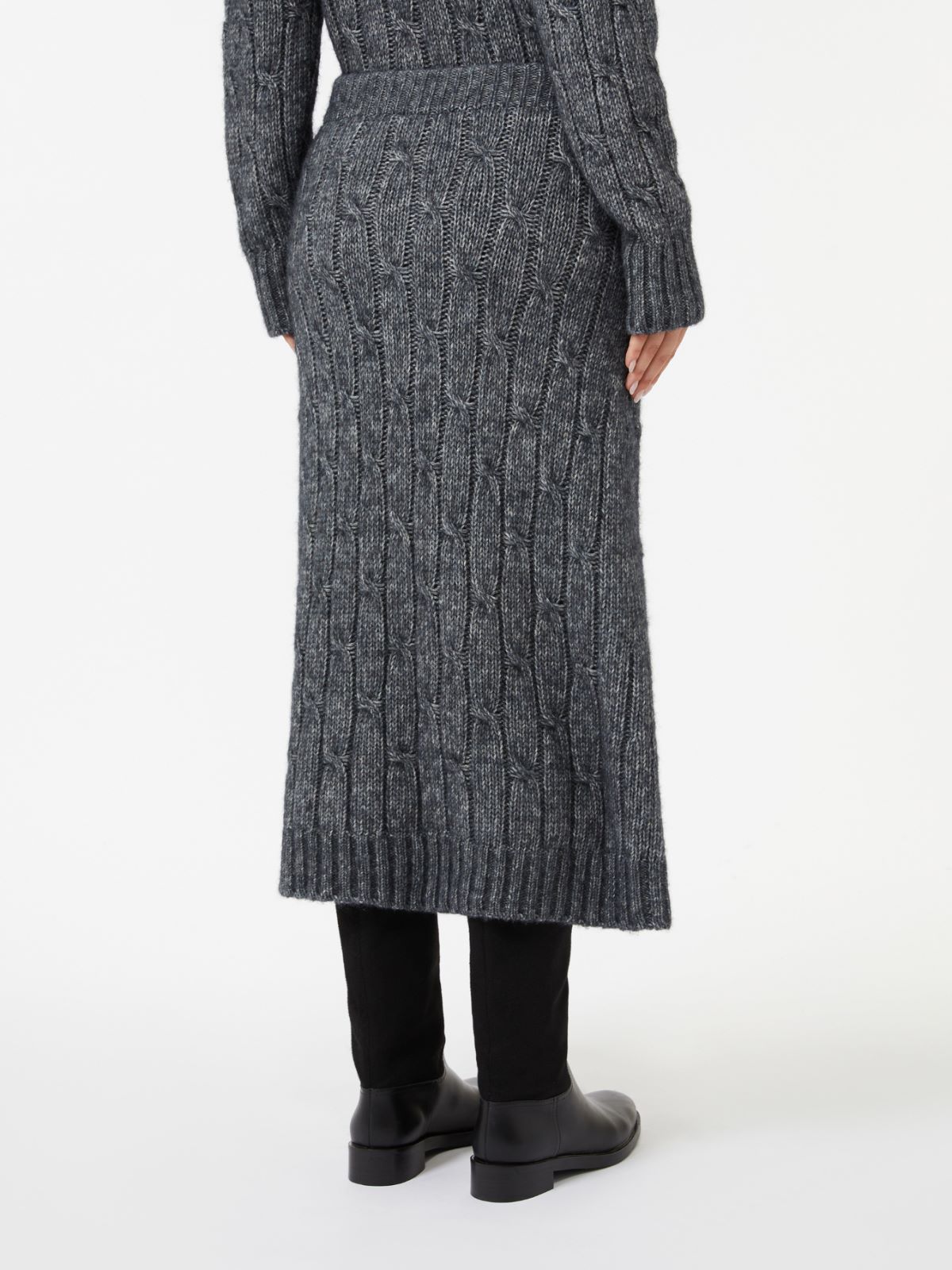 Flared alpaca-blend skirt - DARK GREY - Max Mara - 3