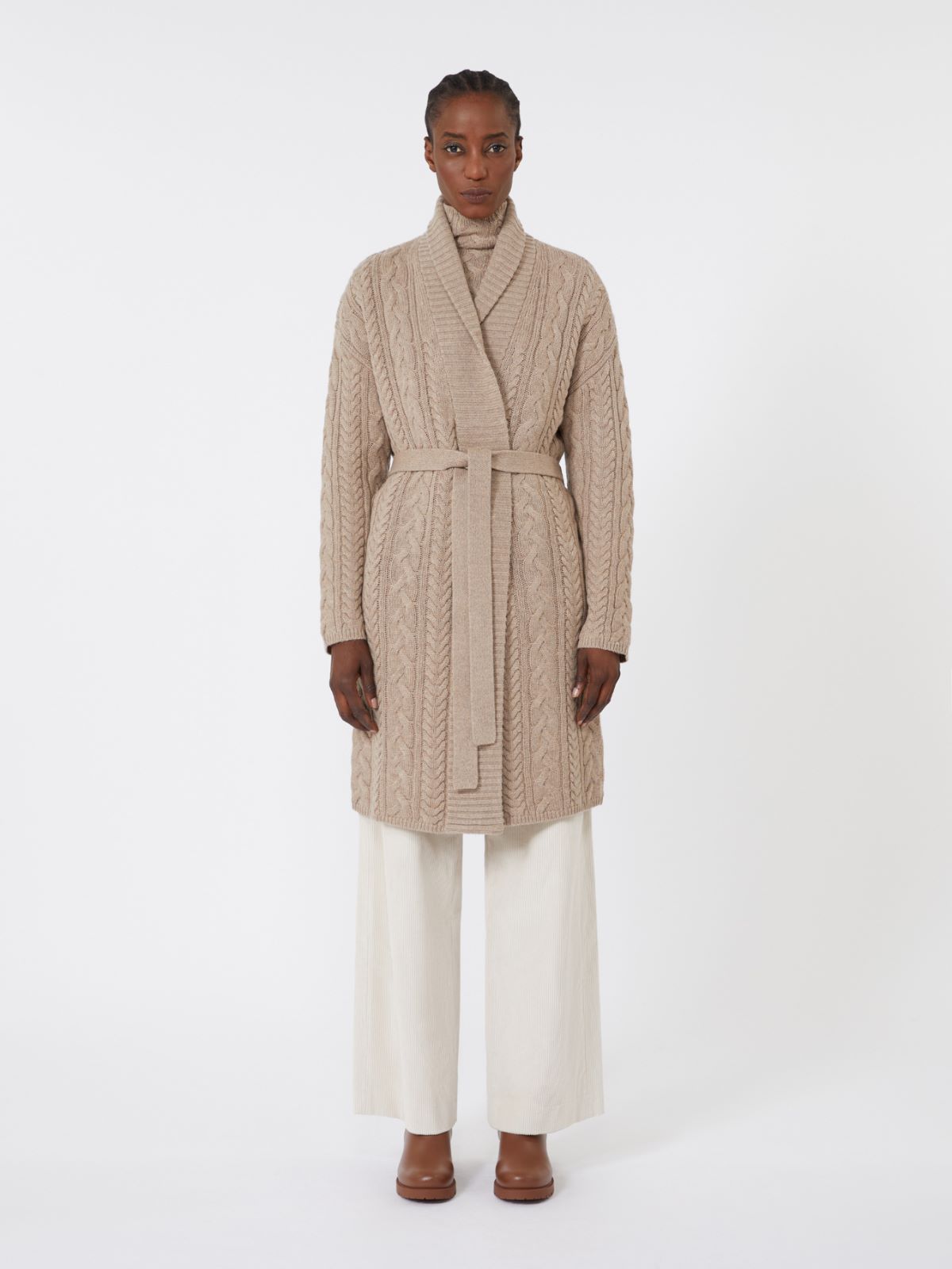 Wool and cashmere knit cardigan - BEIGE - Max Mara - 2