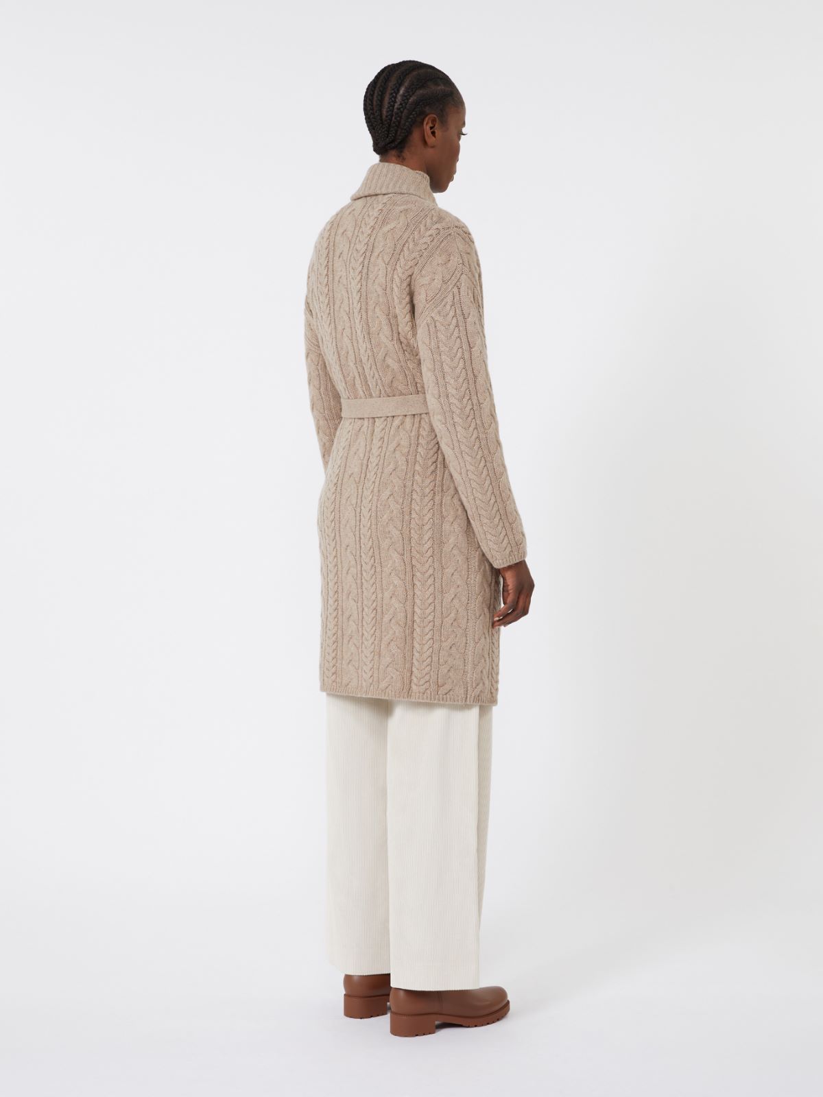 Wool and cashmere knit cardigan - BEIGE - Max Mara - 3