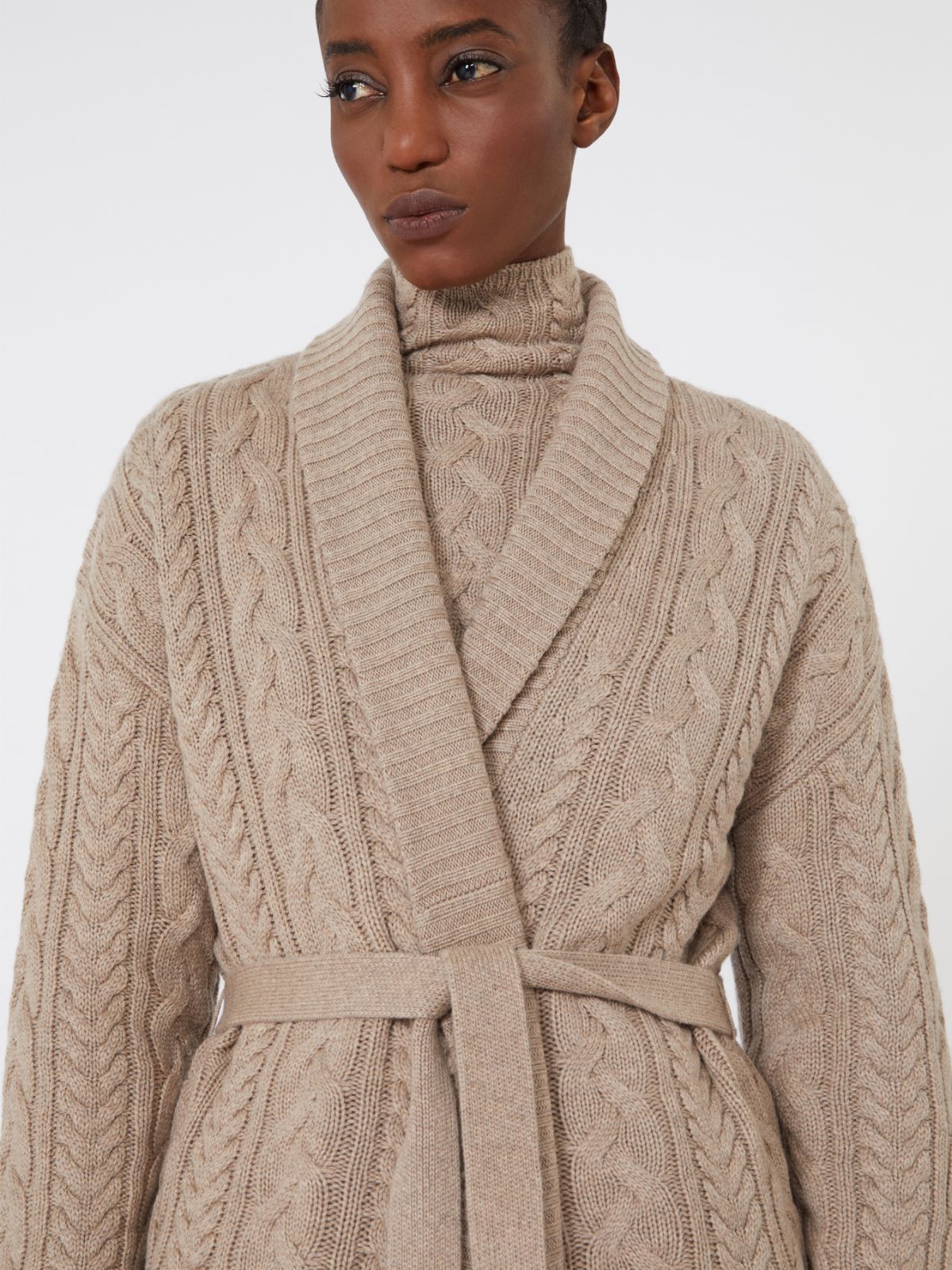 Wool and cashmere knit cardigan - BEIGE - Max Mara - 4
