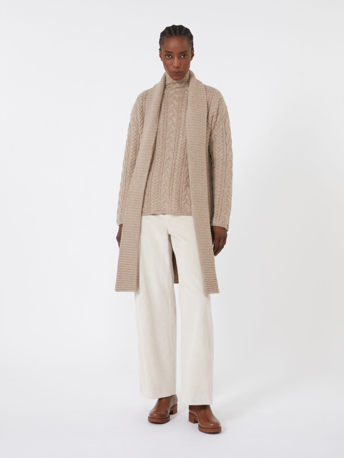 Wool and cashmere knit cardigan - BEIGE - Max Mara