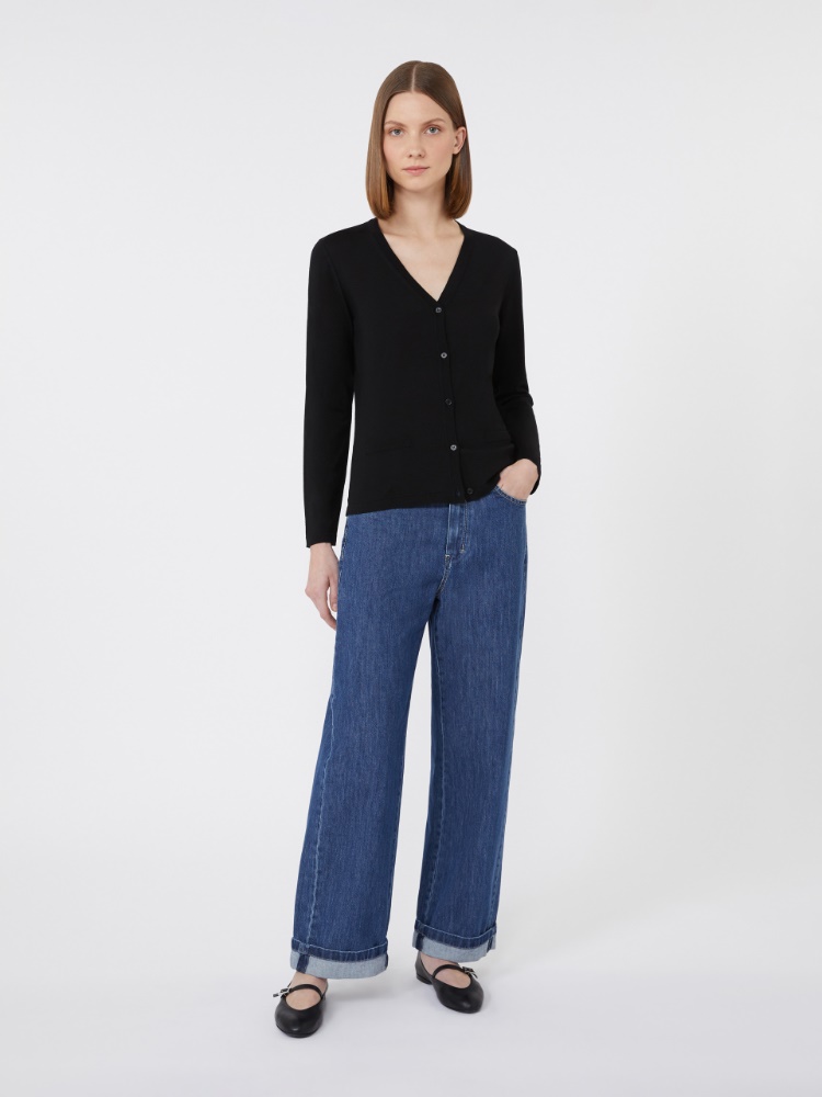 [ケニア] ピュア ウール カーディガン - BLACK - Max Mara