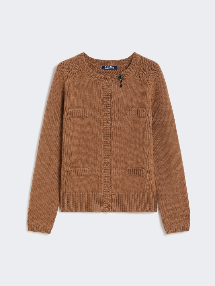 Mouliné wool and cashmere cardigan - CAMEL - Max Mara