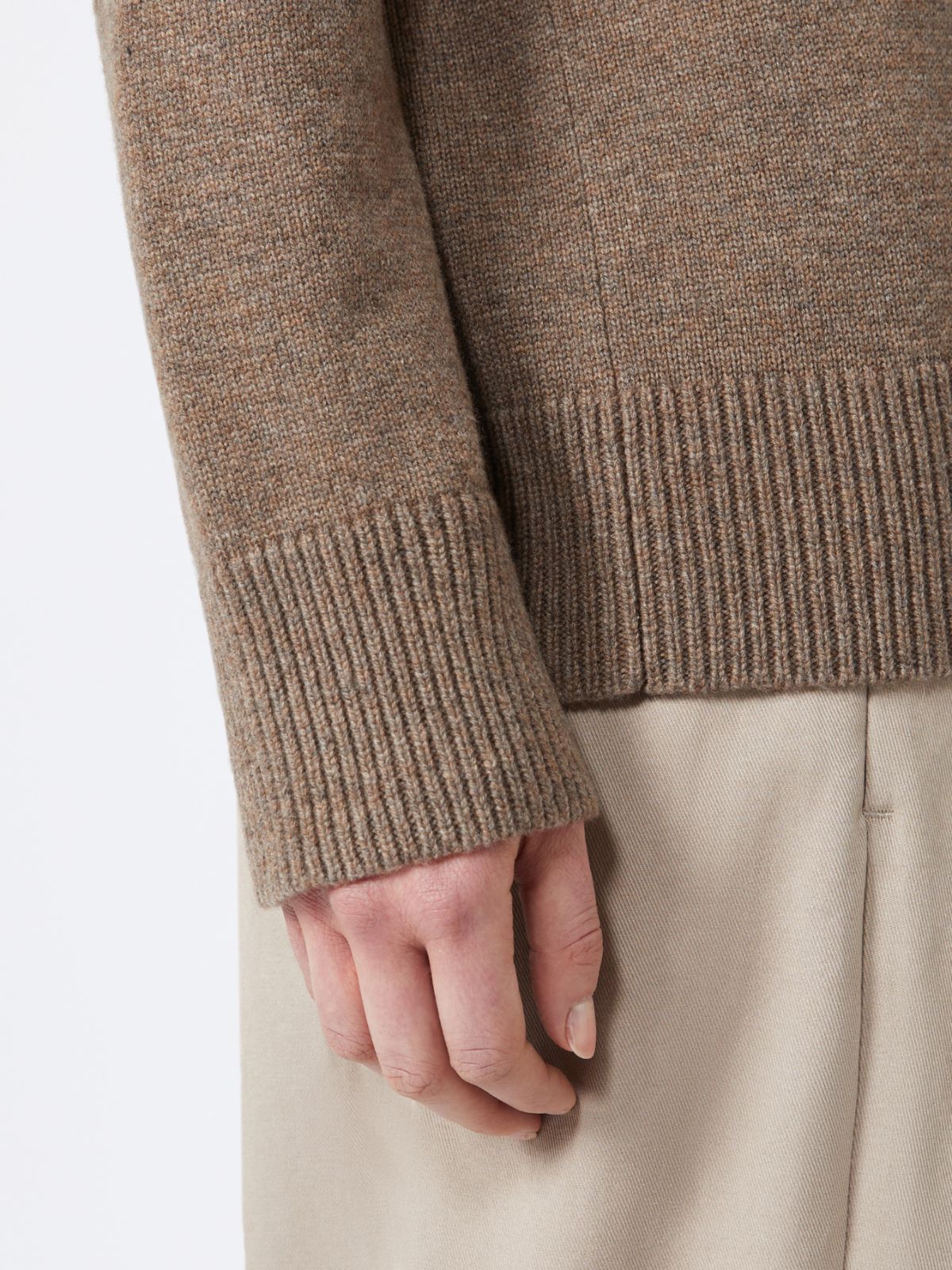 Classic wool and cashmere cardigan - HAZELNUT BROWN - Max Mara - 4