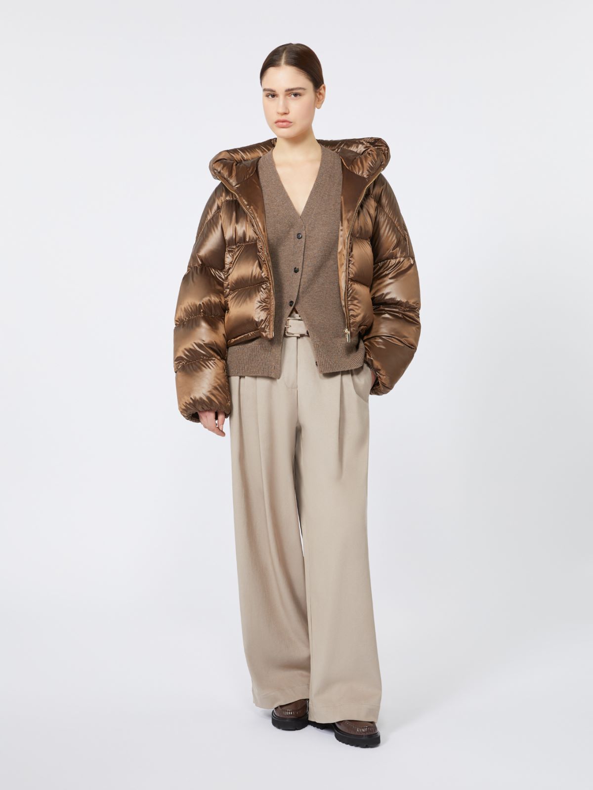 Classic wool and cashmere cardigan - HAZELNUT BROWN - Max Mara