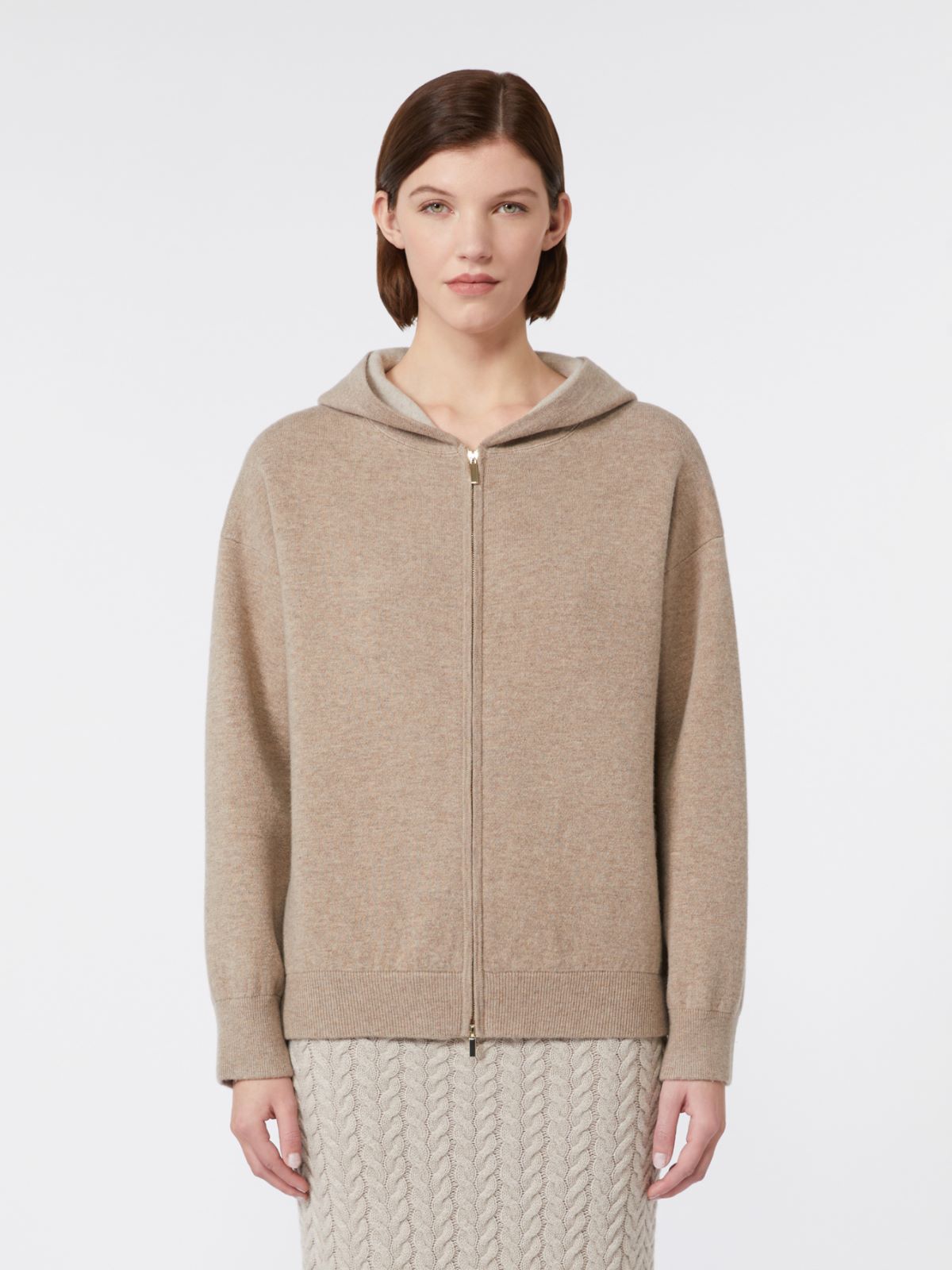 Wool and cashmere hooded cardigan - BISCUIT - Max Mara - 2