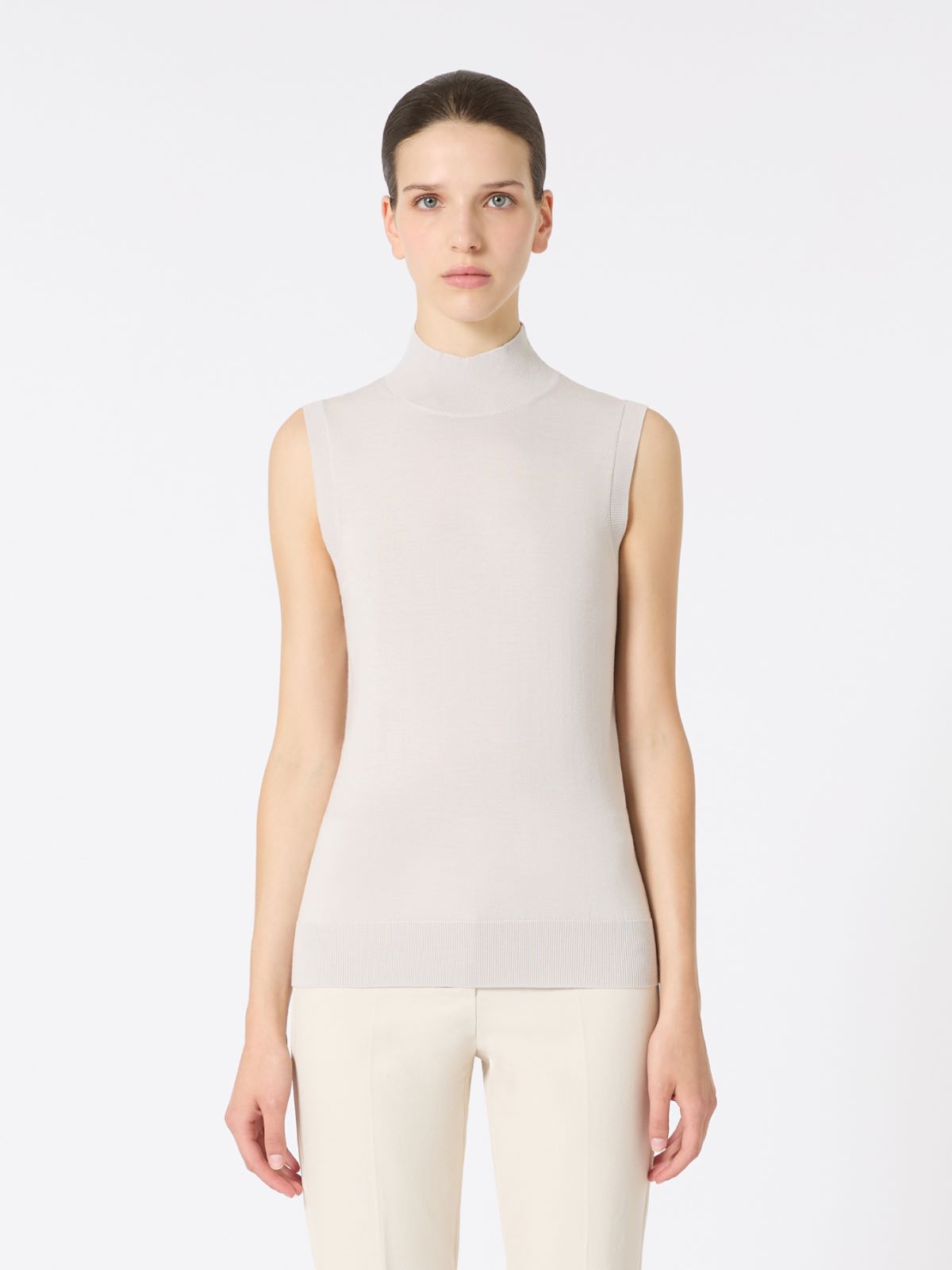 Wool yarn gilet - WHITE - Max Mara - 2