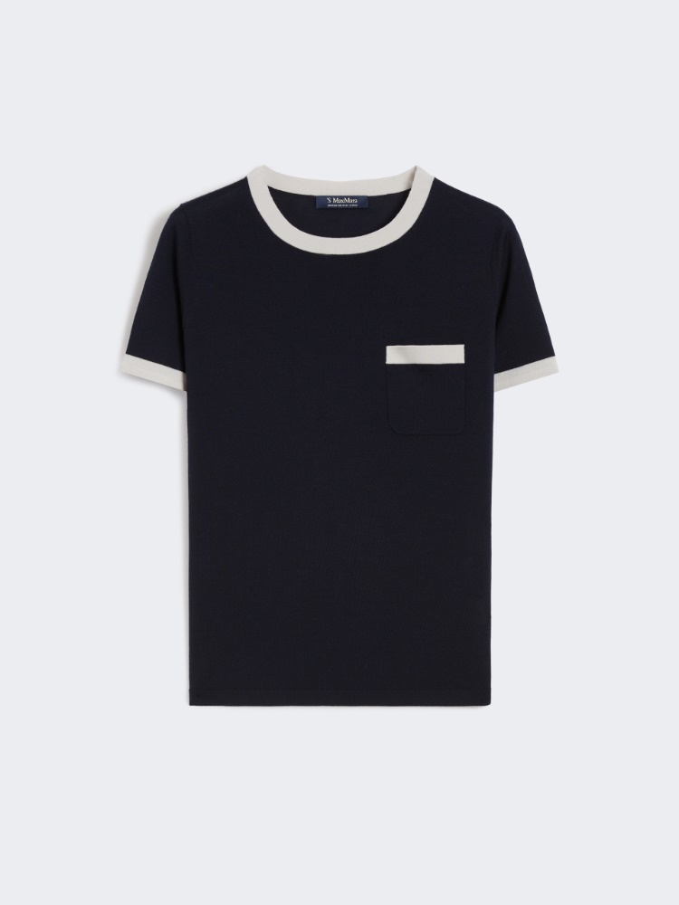 'S MAX MARA [エジディオ] ピュア ウール クルーネック ニット エジディオ] ピュア ウール クルーネック ニット, ultramarine