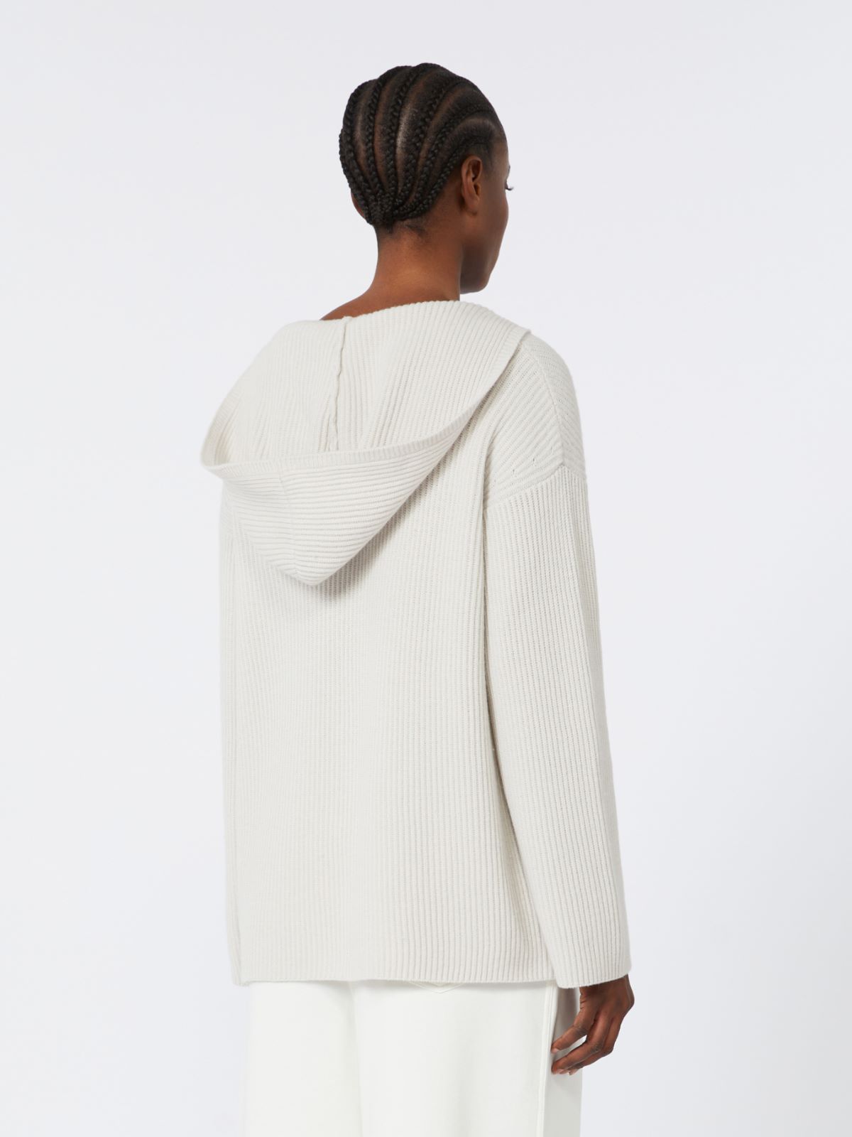 Rib-knit wool sweatshirt - WHITE - Max Mara - 3