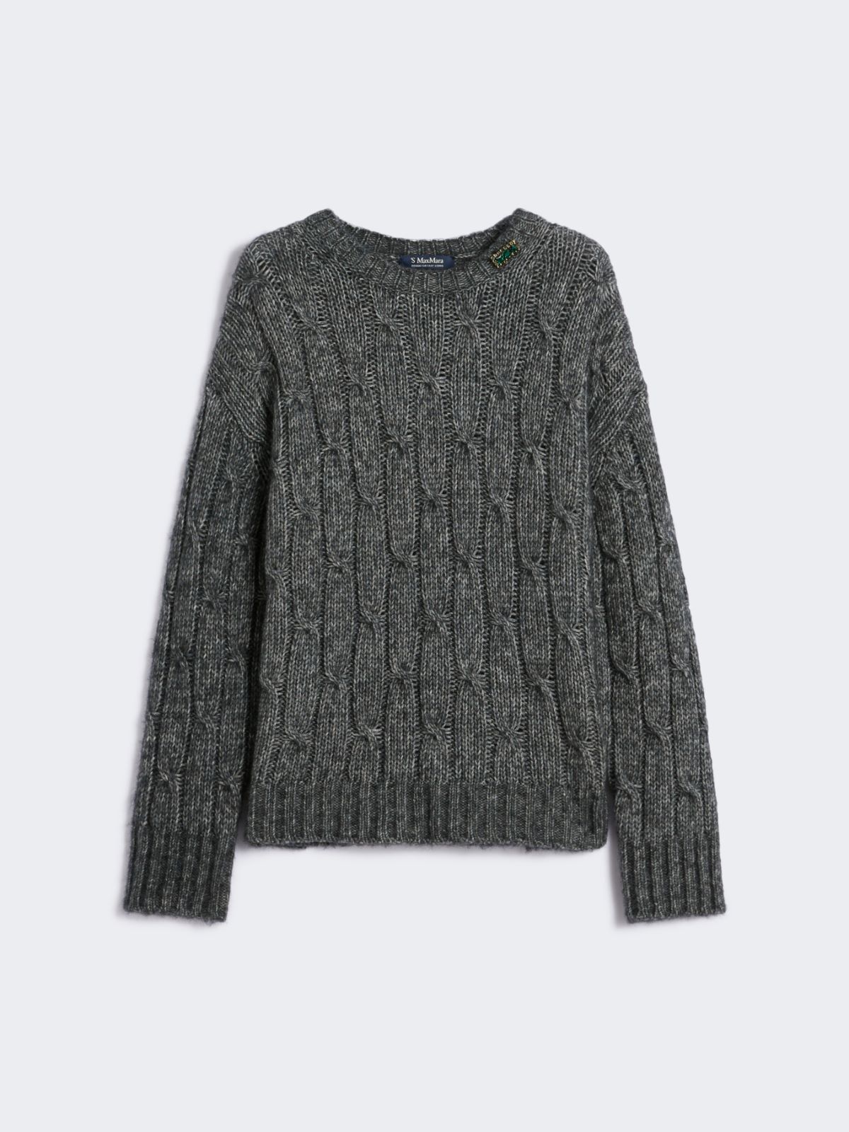 Boxy jumper in alpaca and cotton - DARK GREY - Max Mara - 8