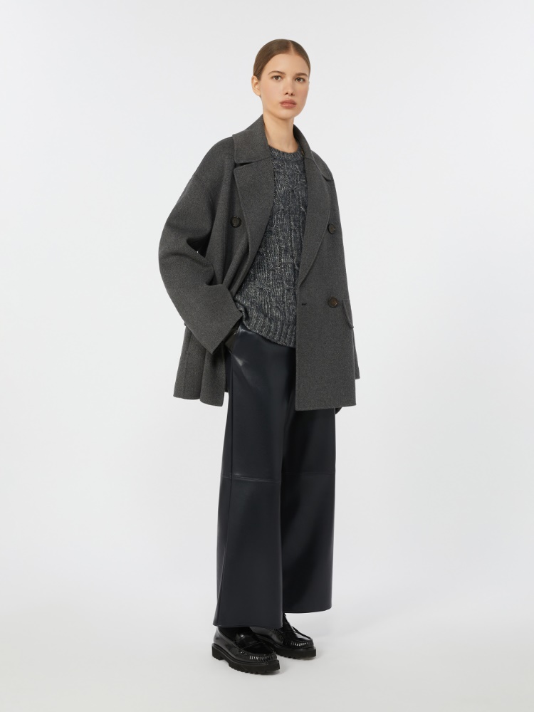 Boxy jumper in alpaca and cotton - DARK GREY - Max Mara