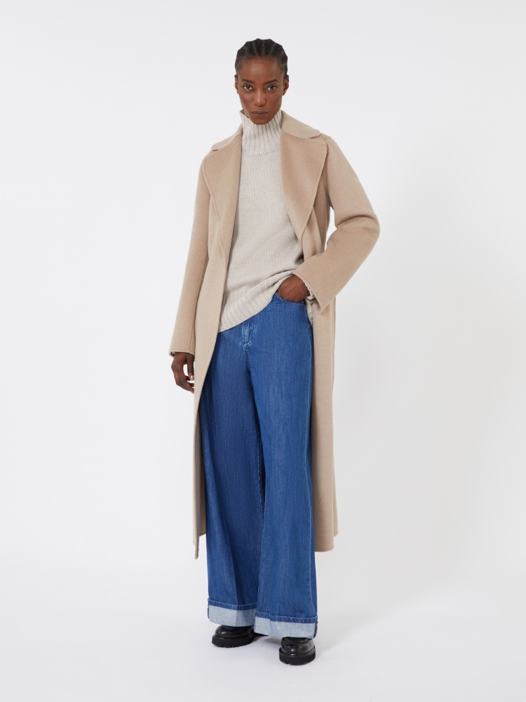 Wool and cashmere yarn polo-neck sweater - SAND - Max Mara