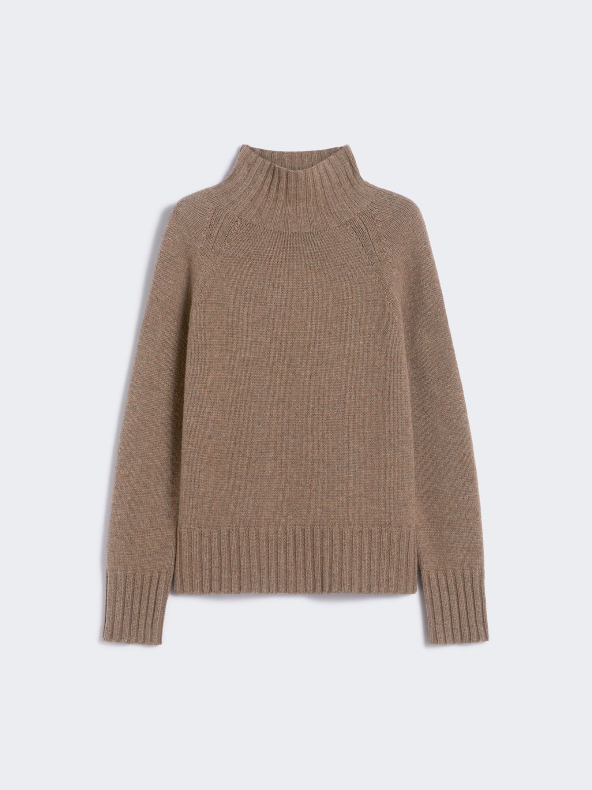 Wool and cashmere yarn polo-neck sweater - HAZELNUT BROWN - Max Mara - 8