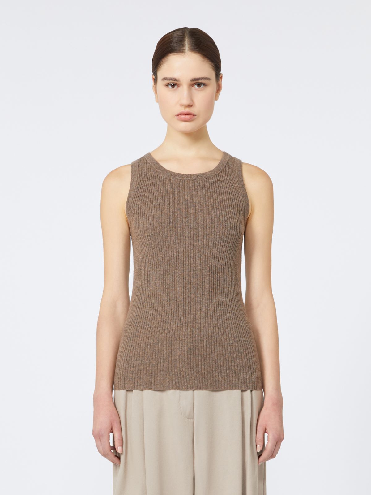 Wool and cashmere top - HAZELNUT BROWN - Max Mara - 2