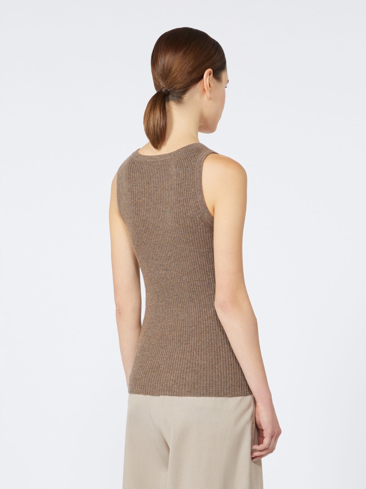 Wool and cashmere top - HAZELNUT BROWN - Max Mara - 3