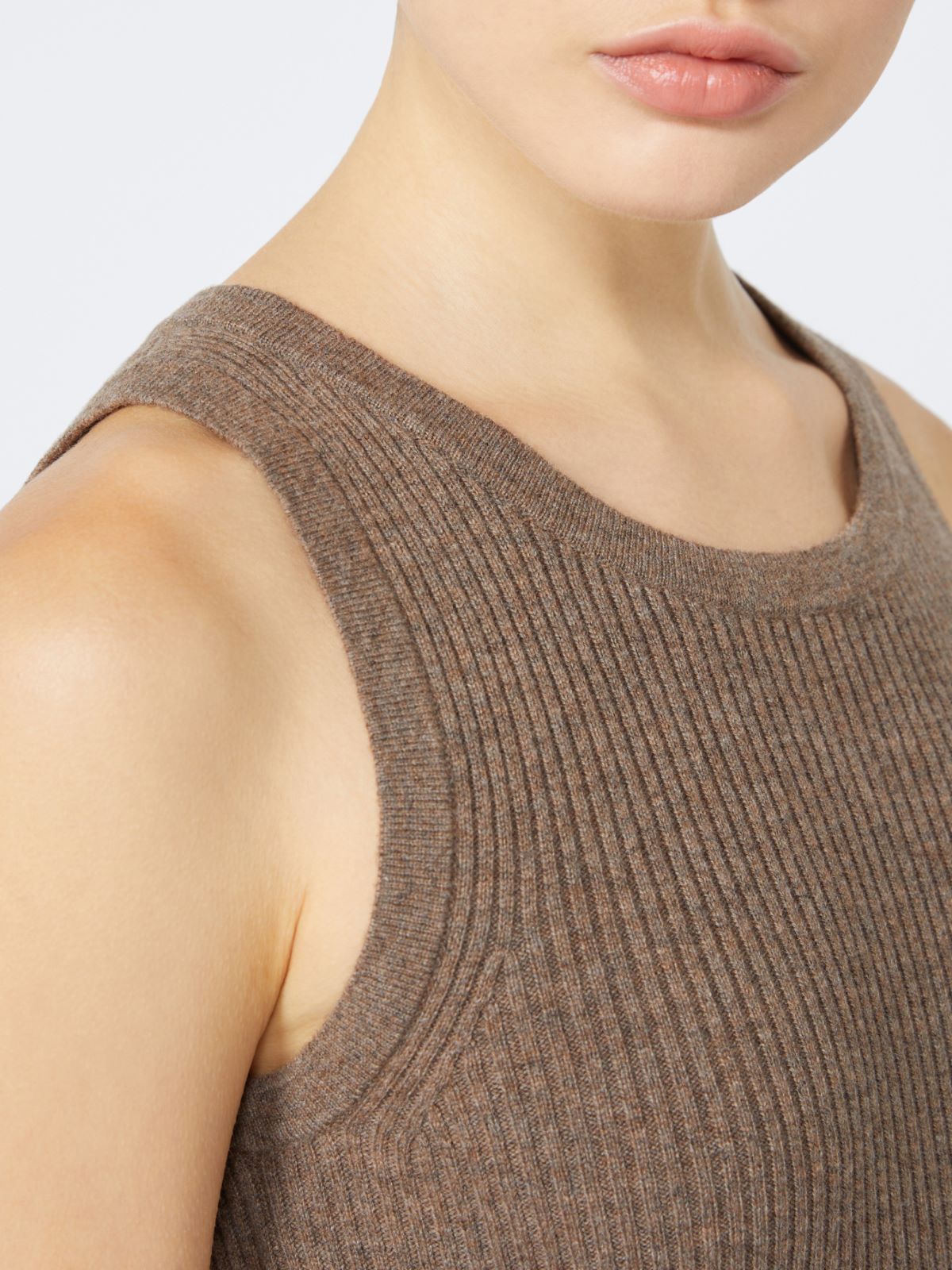 Wool and cashmere top - HAZELNUT BROWN - Max Mara - 4
