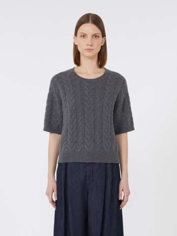 【関税込み】Max Mara Basic wool sweater Wool and viscose-blend V-neck sweater, sand | Weekend Max Mara