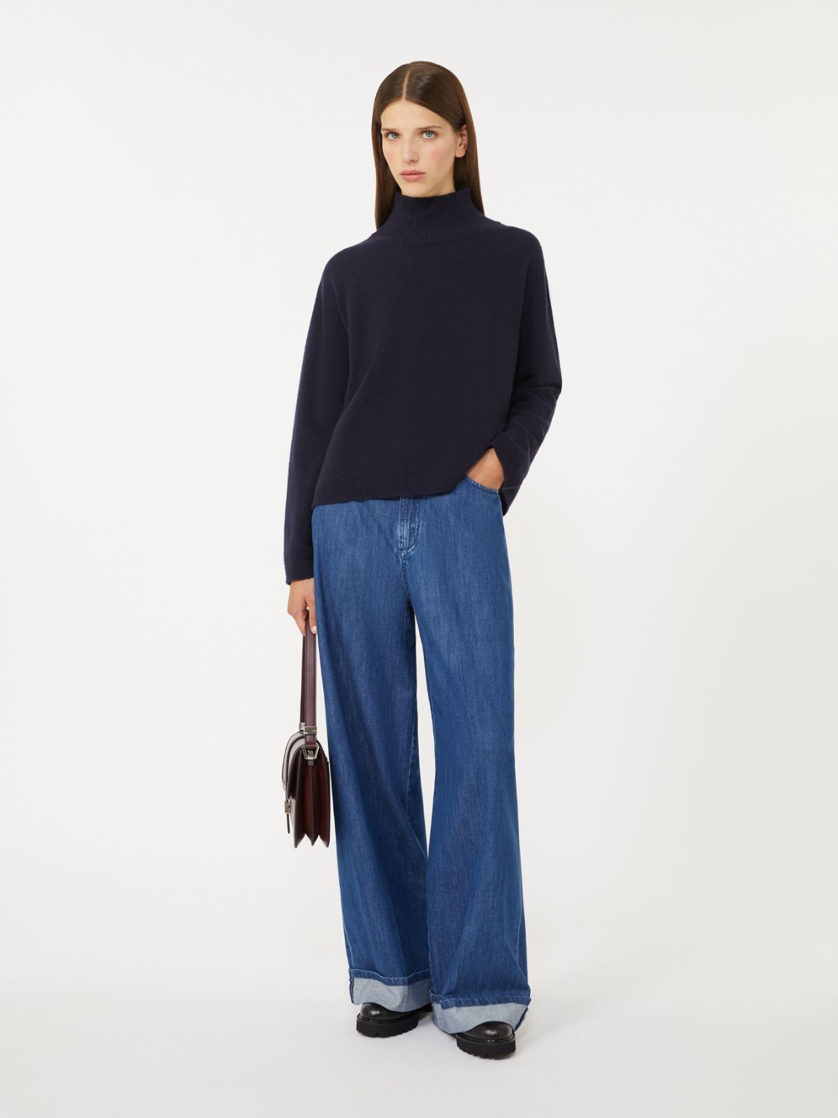 Wool and cashmere cropped polo-neck sweater - AVIO - Max Mara