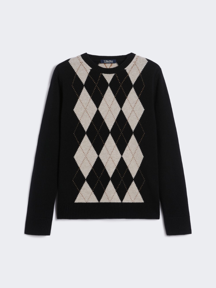 Pull en laine et cachemire à losanges - NOIR - Max Mara