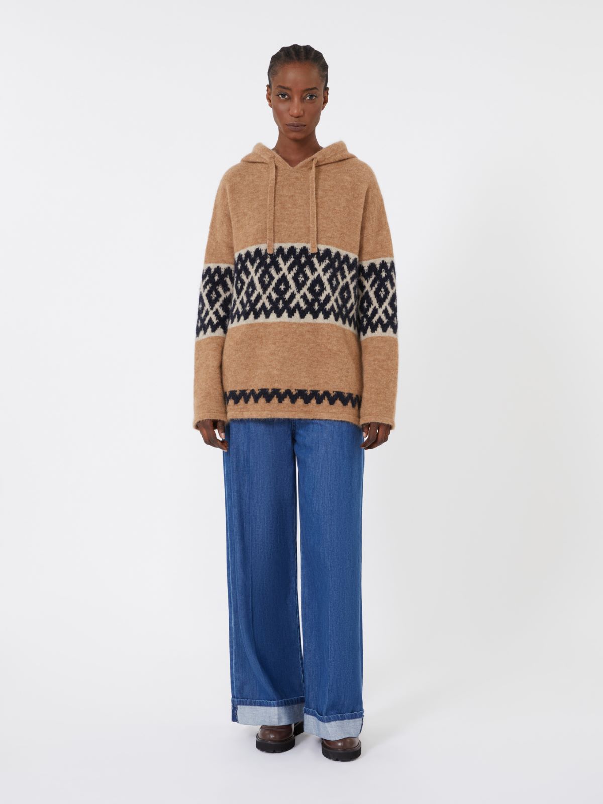Mohair-blend jacquard sweatshirt + CAMEL - Max Mara