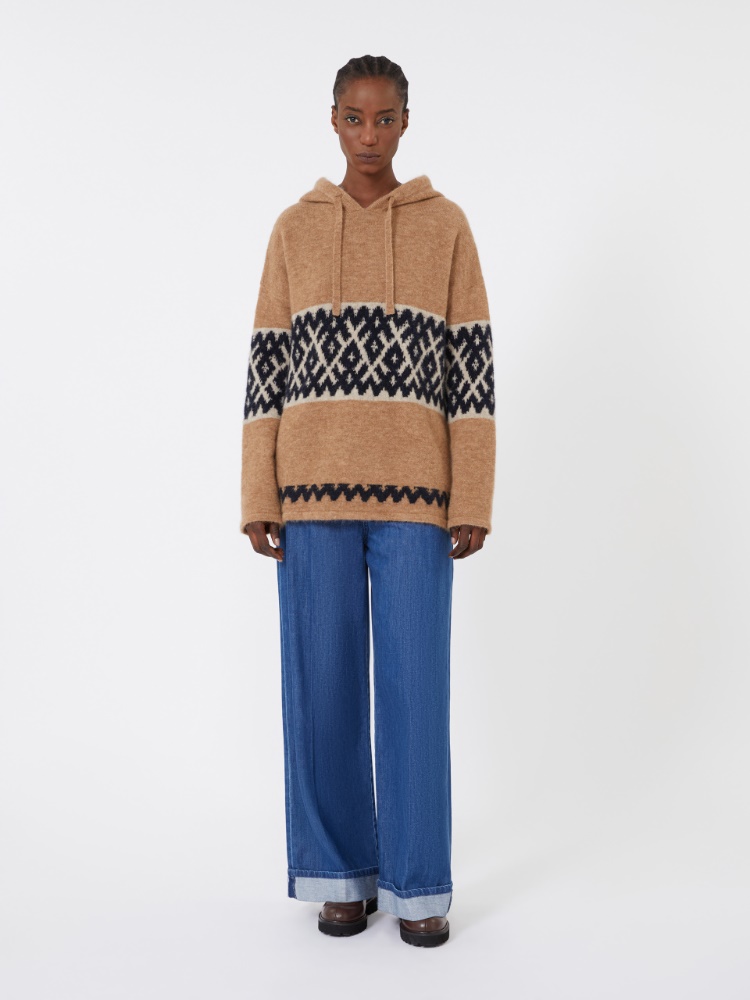 Mohair-blend jacquard sweatshirt - CAMEL - Max Mara