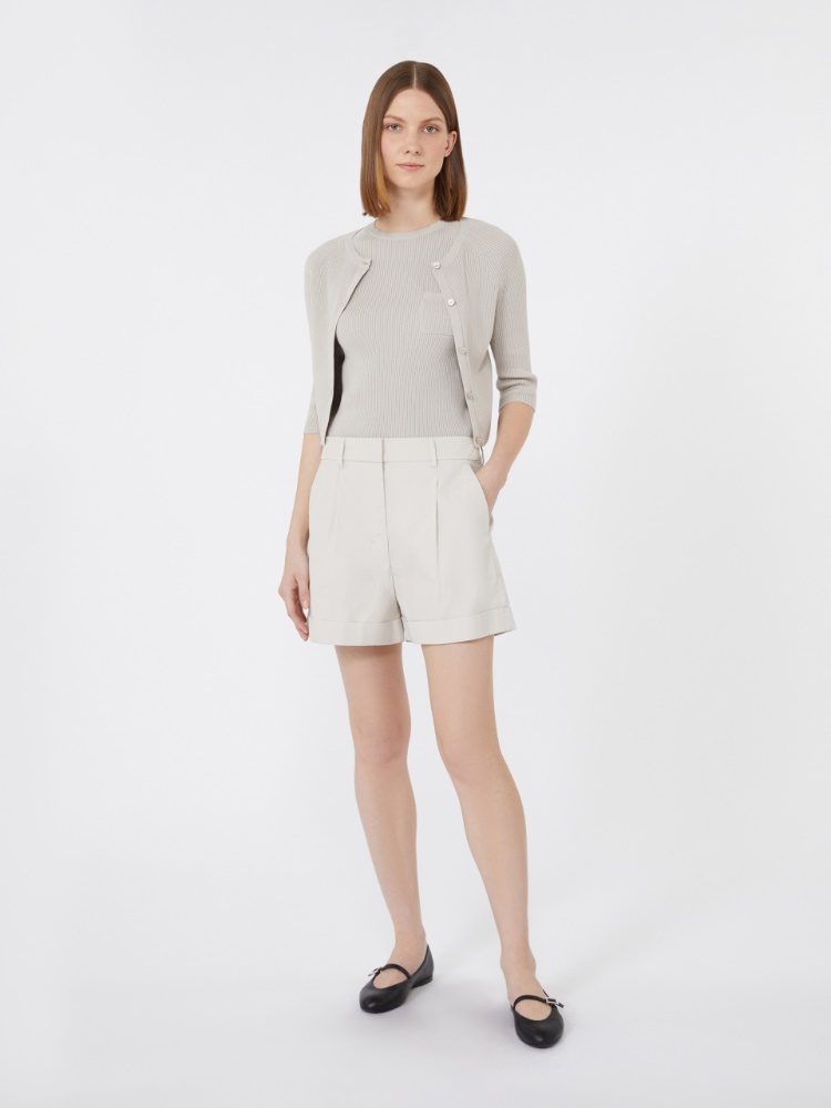[カッセル] ピュア コットン クロップド カーディガン - ECRU - Max Mara