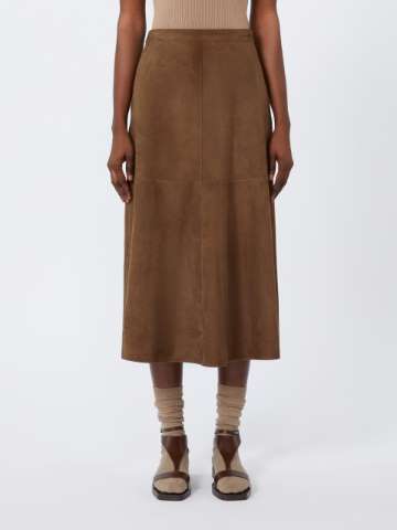 スカート MAX MARA BURGUNDY LEATHER TAIGA SKIRT Leather skirt skirts | Max Mara