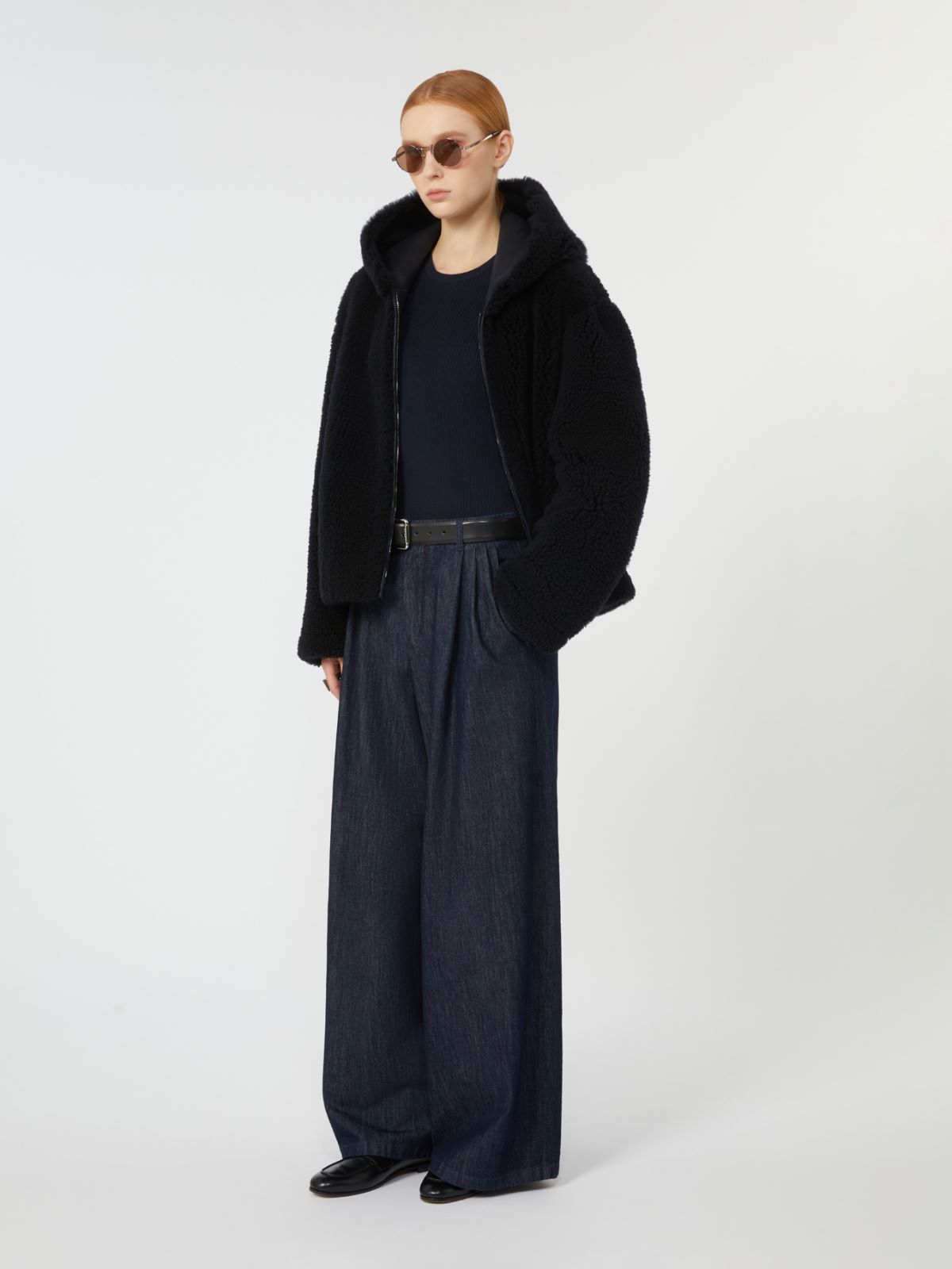 Cashmere sheepskin jacket - MIDNIGHTBLUE - Max Mara