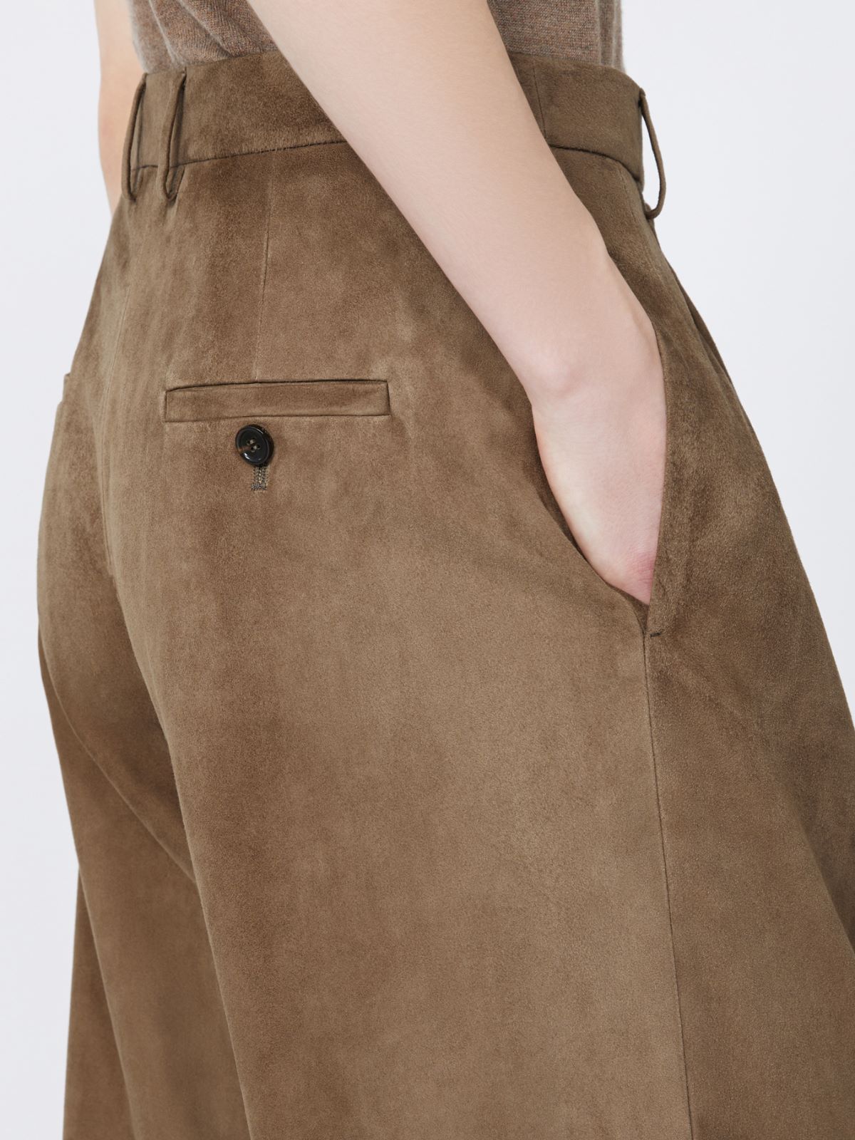 Suede trousers - BROWN - Max Mara - 4