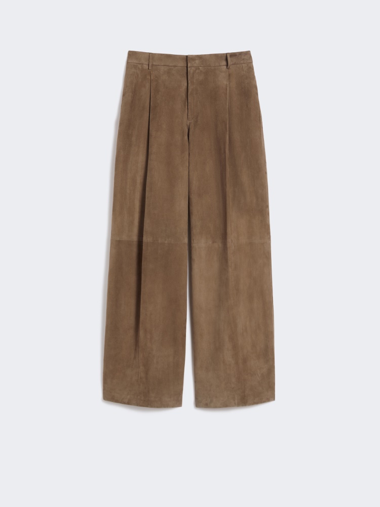 Pantalon en cuir suédé - BRUN - Max Mara