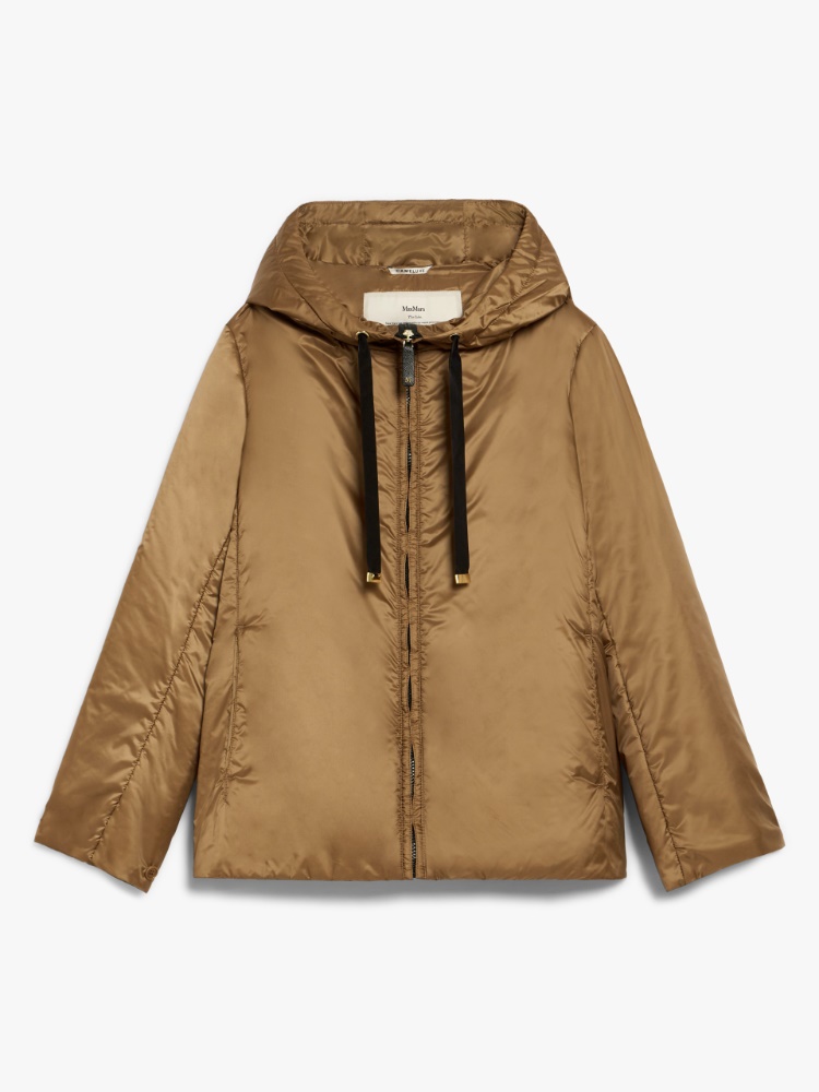 ◆MAX MARA 最新作◆ポリエステル Greengil ベスト/Caramel◆ Padded, hooded gilet in water-repellent canvas, caramel