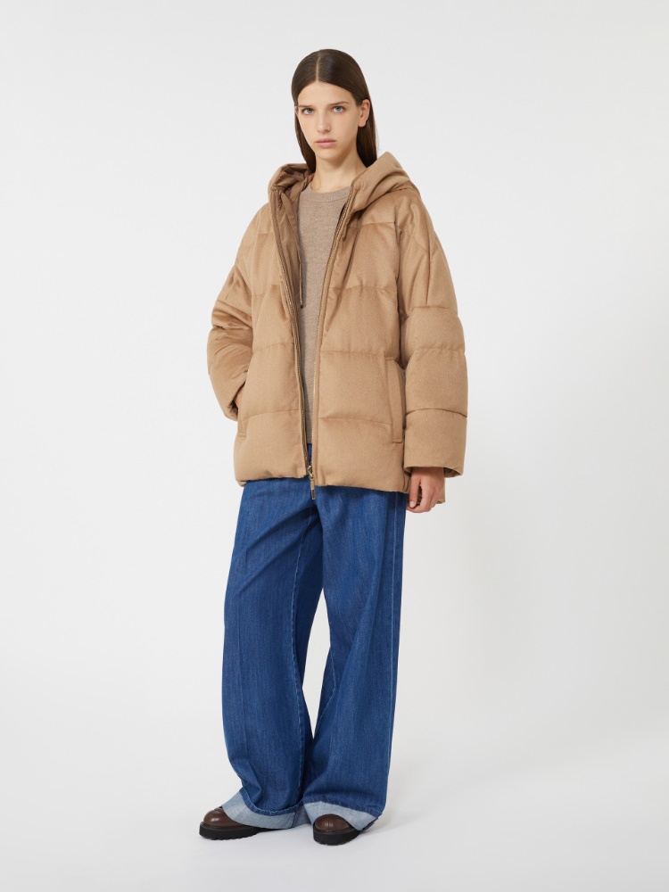 Reversible down jacket in camel and water-repellent taffeta - CAMEL - Max Mara